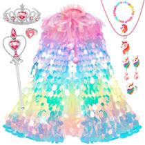 Roupas de vestir OHARLOBE Princess Cape para meninas de 4 a 6 anos Roupas de vestir OHARLOBE Princess Cape para meninas de 4 a 6 anos