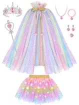 Roupas de vestir Princess Up Popsunny para meninas de 3 a 6 anos com luz