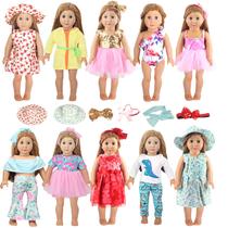 Roupas e acessórios para bonecas MSYO de 18 polegadas, 10 conjuntos com 19 unidades Roupas e acessórios para bonecas MSYO de 18 polegadas, 10 conjuntos com 19 unidades