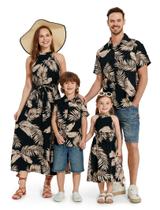 Roupas familiares combinando: vestido de folha de palmeira tropical PATPAT