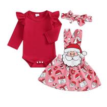 Roupas FIOMVA My First Christmas Baby Girl Outfit 0-3M