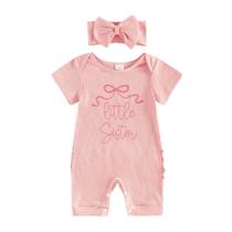 Roupas FYBITBO Little Sister Newborn Romper 0-6 meses rosa