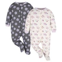 Roupas Gerber Baby Girls Sleep 'N Play, pacote com 2 unidades, Preemie