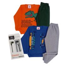 Roupas Infantis Inverno Menino Kit 4 Peças + Fone