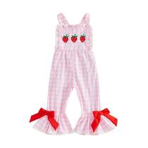 Roupas mlpeerw Toddler Girl Summer Strawberry Romper 4-5T