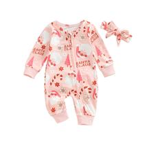 Roupas MozikQin Newborn Baby Girl Papai Noel Romper 6-12M
