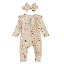 Roupas MozikQin, recém-nascida, menina, macacão de Natal, Papai Noel