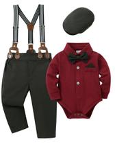 Roupas para bebês e meninos YALLET Gentleman Outfits 0-18M com chapéu