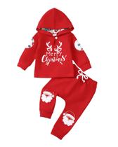 Roupas para bebês, moletom de Natal Saeaby, conjunto de calças de Papai Noel Roupas para bebês, moletom de Natal Saeaby, conjunto de calças de Papai Noel