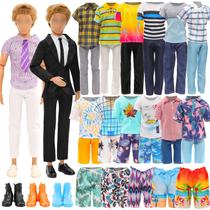 Roupas para Boneca Ken Miunana - Kit com 8 Itens (3 Roupas Casuais + 3 Calças + 2 Sapatos)