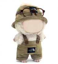 Roupas para boneca Labubu de 17 cm com macacão, chapéu, óculos e vestido Roupas para boneca Labubu de 17 cm com macacão, chapéu, óculos e vestido