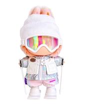 Roupas para Boneca NiXiSHEEN 17 cm Labubu Conjunto de Esqui Branco Roupas para Boneca NiXiSHEEN 17 cm Labubu Conjunto de Esqui Branco