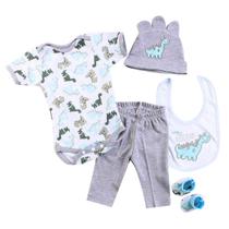 Roupas para Boneca Reborn Baby Dolltree - Dinossauro Cinza