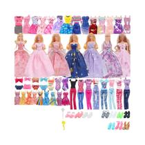 Roupas Para Bonecas De 11,5'' - Conjunto De 45 Peças Com Vestido De Gala, Roupa De Banho, Sapatos E
