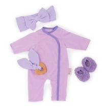 Roupas para bonecas, macacão de pijama roxo LullaBaby de 14 polegadas