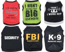 Roupas para cães DroolingDog, 6 peças, camisas para cachorros pequenos para meninos