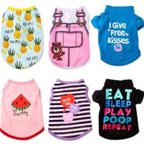 Roupas para cães SATINIOR 6 peças de camisas estampadas de algodão S Roupas para cães SATINIOR 6 peças de camisas estampadas de algodão S
