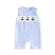 Roupas para recém-nascidos RSRZRCJ Macacão de verão para bebês e meninos azul Roupas para recém-nascidos RSRZRCJ Macacão de verão para bebês e meninos azul