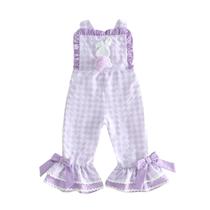 Roupas YINGISFITM Toddler Baby Girl, macacão de Páscoa, xadrez