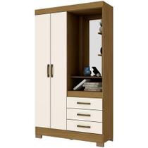 Roupeiro 02 Portas 03 Gavetas Nature/OFF White - Briz