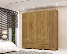 Roupeiro 100% MDF Canadá 223cm 6 Gavetas e 6 Portas - Nature/Brisa Vila Rica