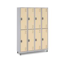 Roupeiro 191x128x40Cm Vestiário Academia 8 Portas Grandes