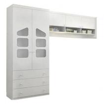 Roupeiro 2 Portas Eloisa 100% MDF + Armário Aéreo Módulo para Quarto Infantil de Bebê - Phoenix Baby Roupeiro 2 Portas Eloisa 100% MDF + Armário Aéreo Módulo para Quarto Infantil de Bebê - Phoenix Baby