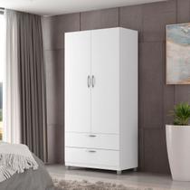 Roupeiro 2 Portas Genova Guarda Roupa Solteiro 2 Gavetas