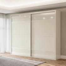 Roupeiro 267cm MDF 2 Portas de Correr Off White