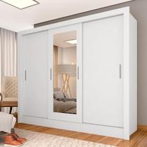 Roupeiro 3 Portas Casal Com 2 Espelhos Aurora Branco - M. Arapongas