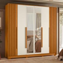 Roupeiro 6 Portas Espelho Olavo Cinamomo Off White Roupeiro 6 Portas Espelho Olavo Cinamomo Off White