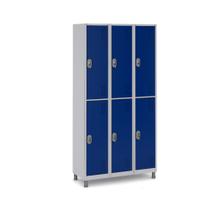 Roupeiro Aço 6 Portas 191x97x40Cm Academia Vestiário Tranca