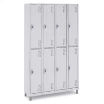 Roupeiro Aço 8 Portas 191x128x40Cm Academia Vestiário Tranca