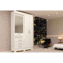 Roupeiro ACP Débora 4 Pts 3 Pts c/Espelho Branco Roupeiro ACP Débora 4 Pts 3 Pts c/Espelho Branco