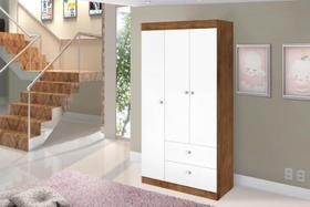 Roupeiro /Armário / Guarda Roupas / Organizador / Multiuso CAT Solteiro 3 Portas + 2 Gavetas Cor Demolição / Branco