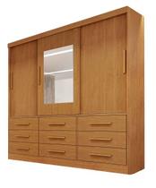 Roupeiro athenas 03pts c/espelho -nature