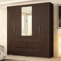 Roupeiro Cadis 4 Portas com Espelho Café Touch - Demóbile