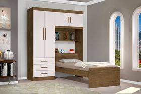 Roupeiro cancún com cama 4 portas jequitibá off white