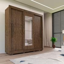 Roupeiro Cannes 3P com Espelho Wengue Naturale Imop Roupeiro Cannes 3P com Espelho Wengue Naturale Imop