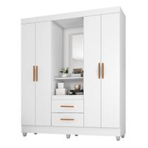 Roupeiro Capelinha Lite Com Espelho Guarda-Roupa Casal