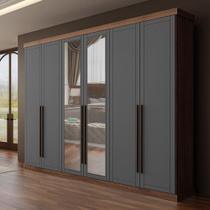 Roupeiro Capri 6 Portas MDP 2,63m c/ Espelho Carraro Fre Tit