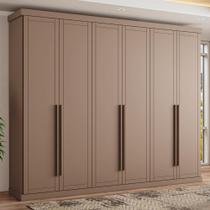 Roupeiro Capri Casal MDP com 6 Portas 2,63m Carraro Avelã