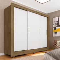 Roupeiro Casal 3 Portas De Correr Estela Boreal/branco - Móveis Arapongas