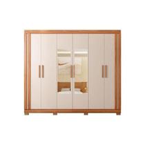 Roupeiro Casal 6 Portas Caemmun Éden Lux 2,30m Freijó Off White com Espelho e Gavetas Roupeiro Casal 6 Portas Caemmun Éden Lux 2,30m Freijó Off White com Espelho e Gavetas