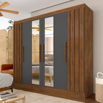 Roupeiro Casal 6 Pts Ripado Com Espelho Camille Freijó/grafite - M.a