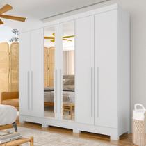 Roupeiro Casal 6pts 2gav Com Espelho Ester Branco - M.a