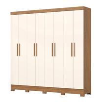 Roupeiro Casal 8 Portas Briz B51127 Nature Off White com Gavetas e Amplo Espaço Roupeiro Casal 8 Portas Briz B51127 Nature Off White com Gavetas e Amplo Espaço