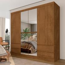 Roupeiro Casal Com Espelho 6 Portas Diplomata Freijó - Móveis Arapongas Roupeiro Casal Com Espelho 6 Portas Diplomata Freijó - Móveis Arapongas
