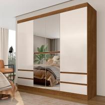 Roupeiro Casal Com Espelho 6 Portas Diplomata Freijó/off Premium - M.A - A Móveis Arapongas