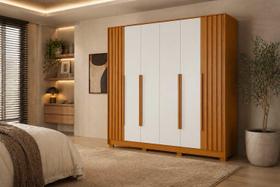 Roupeiro Casal Deville 6 Portas e 4 Gavetas - Cinamomo Off White - Albatroz Roupeiro Casal Deville 6 Portas e 4 Gavetas - Cinamomo Off White - Albatroz